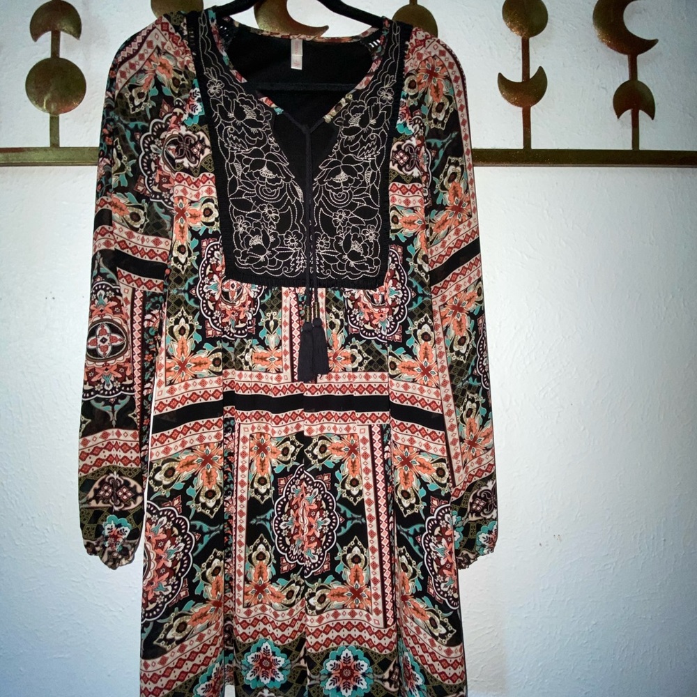 Long sleeve boho dress